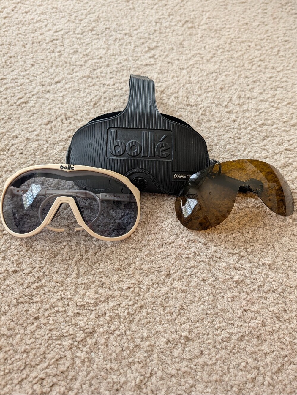 Vintage Bollé Chronoshield Cycling Sunglasses With Interchangeable Lense